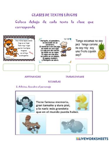 Clases de textos líricos