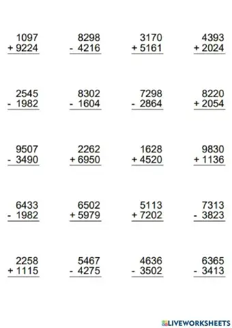 Addition and Subtraction