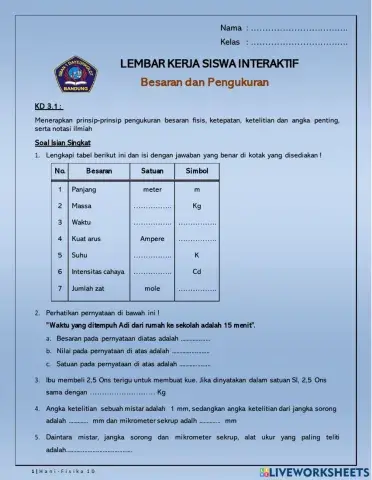 Besaran dan Pengukuran