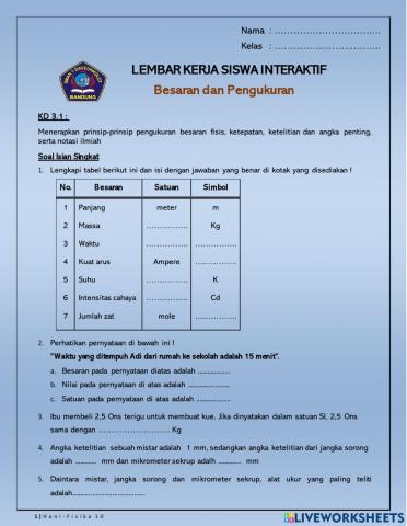 Besaran dan Pengukuran