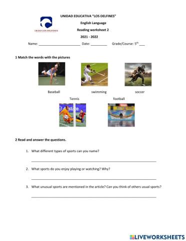 Reading Worksheet 002