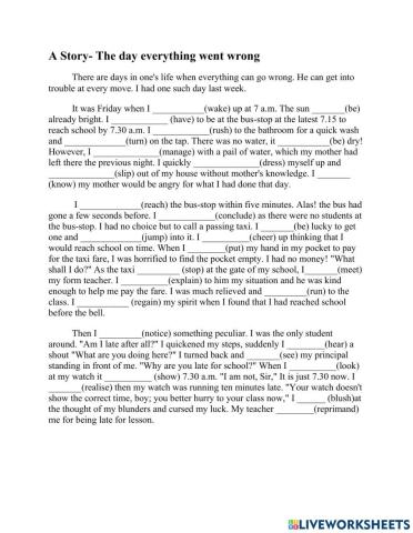 A story- A day everything went wrong