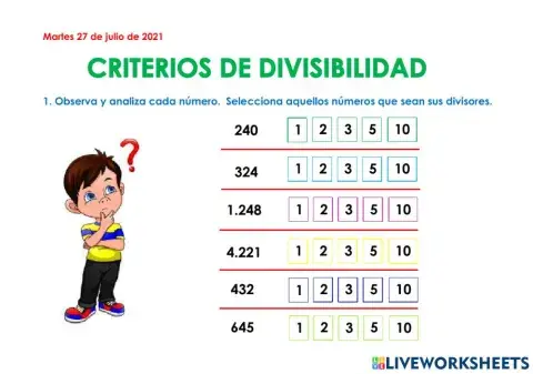 Criterios de divisibilidad