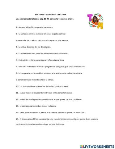 Factores y variables climaticas