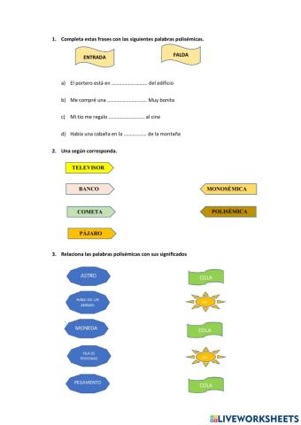 Palabras polisémicas y monosémicas