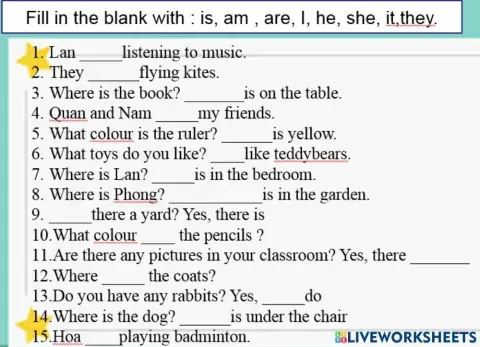 Am,is are,she ,he it