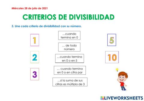 Criterios de divisibilidad