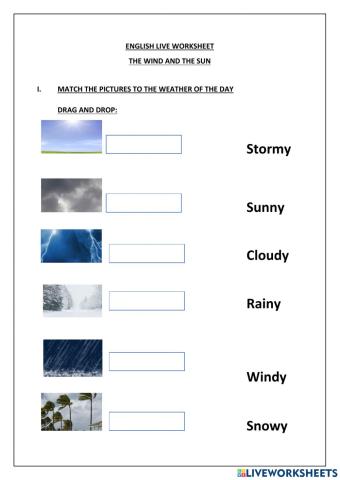 English live worksheet - 1-the wind and the sun