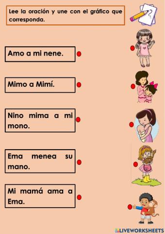 Lectura de oraciones.