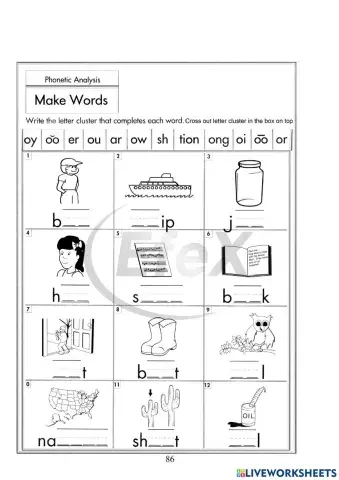 Letter cluster ws pg 31