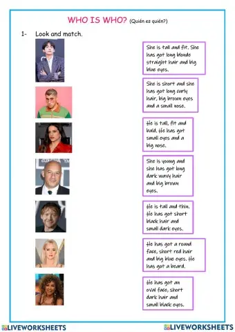 Describing apearance