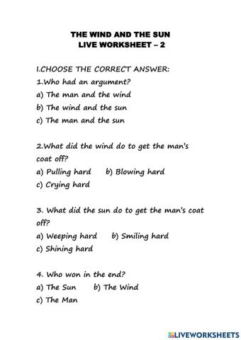 English live worksheet -2- the wind and the sun