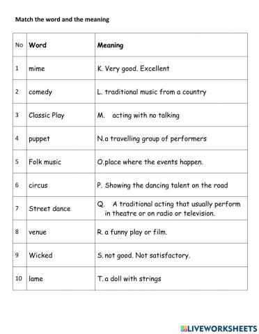 YL6 Unit 15: Vocabulary