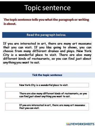 Topic Sentence