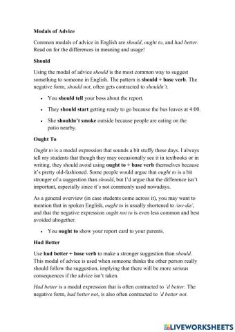 Modals for suggestions