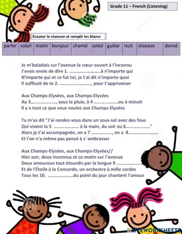 Listening -Les Champs-Elysées (Audio)