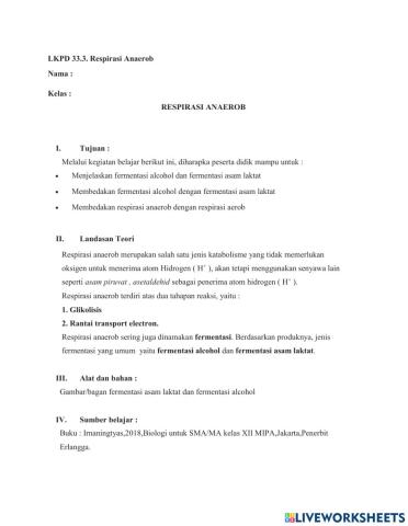 Respirasi Anaerob