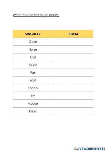Singular and plural nouns