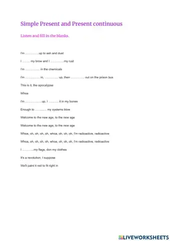 Simple present and present continous