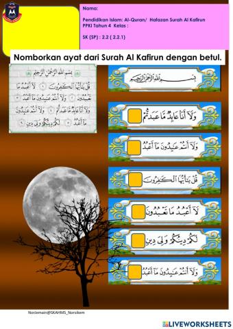 M29 HAFAZAN SURAH ALKAFIRUN (2.2.1) THN 4