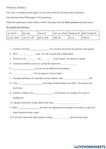 Phrasal Verbs NEF info gap A