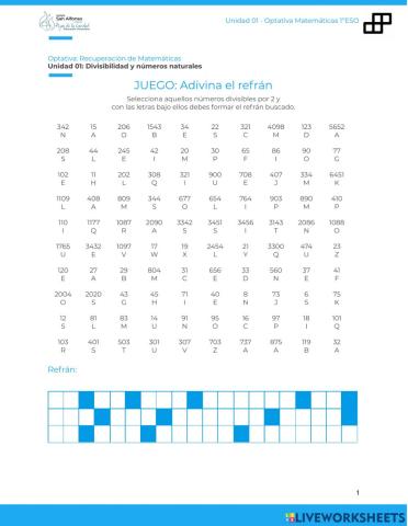 Juego: adivina el refrán