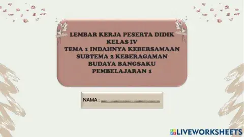 LKPD Kelas 4 Subtema 2 Pembelajaran 1