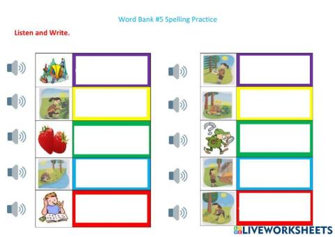 Word Bank - 5 Practice