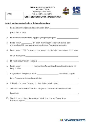 练习单1 SEJARAH PENGAKAP