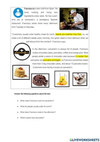 Francisco is a teen chef