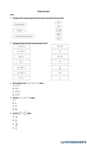LKS kelas IX Bilangan Berpangkat