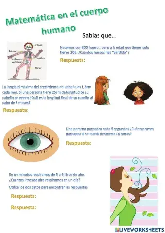 Matemática en el cuerpo humano