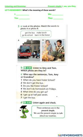 Listening and grammar