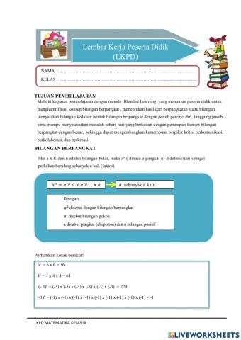 Konsep bilangan berpangkat