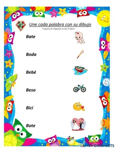 Ficha ba, be, bi, bo y bu.