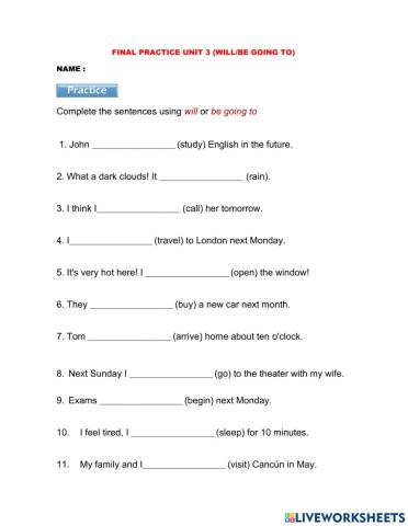 Practice will-going to