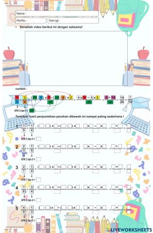 Matematika Penjumlahan Pecahan