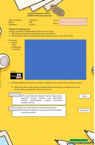 Bahan Serat, Prakarya Kelas 7 SMP
