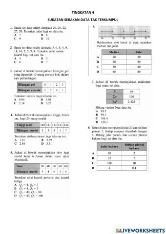 Sukatan serakan data tak terkumpul