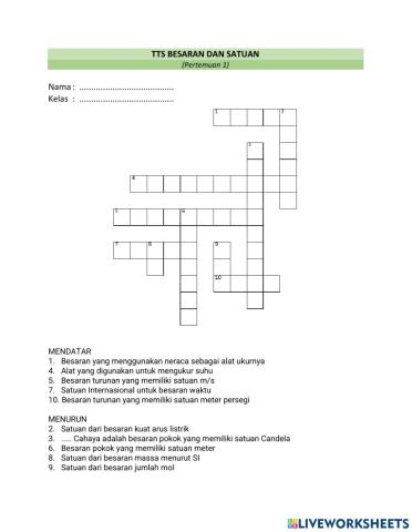 Latihan besaran dan satuan