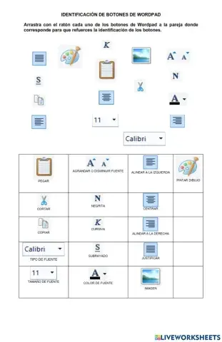 Wordpad: identificar botones