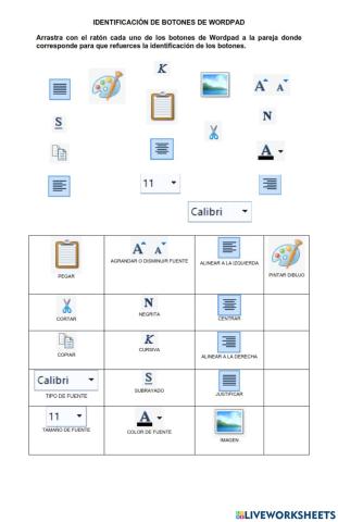 Wordpad: identificar botones
