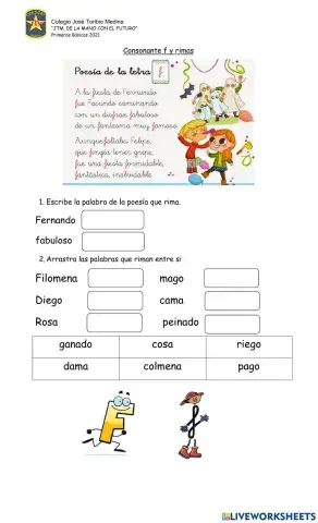 Rimas y consonante f