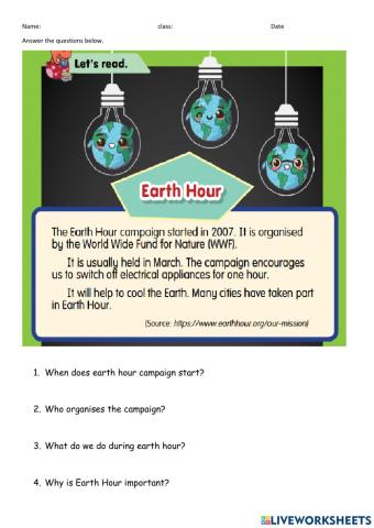 Earth hour campaign
