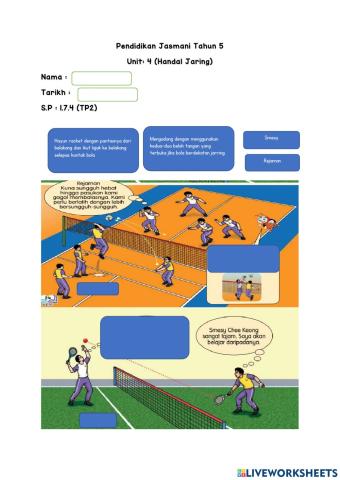Pendidikan Jasmani Tahun 5 : Handal jaring (2)
