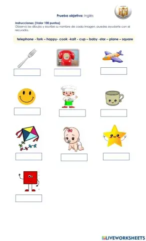 Prueba objetiva: INGLÉS