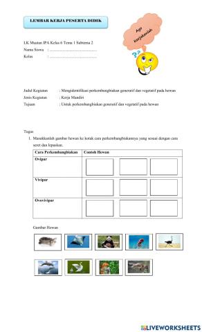 Kuis Perkembangbiakan Hewan
