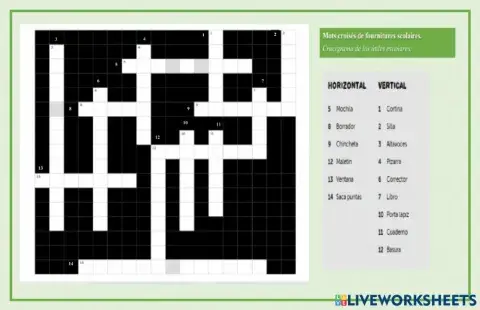 Les fournitures scolaires