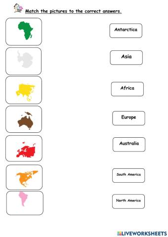 Match the continent