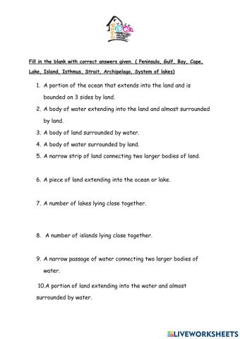 Land and water forms